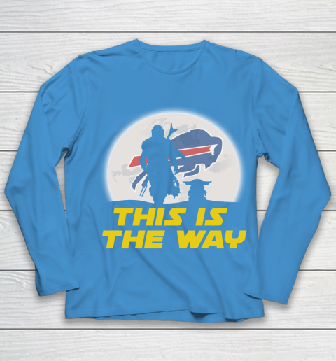 Buffalo Bills NFL Football Star Wars Yoda And Mandalorian This Is The Way Youth Long Sleeve 5