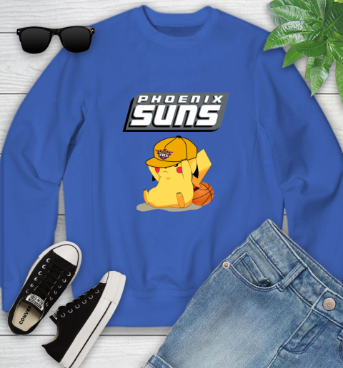 NBA Pikachu Basketball Sports Phoenix Suns Youth Sweatshirt 8