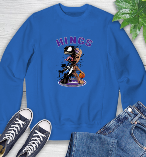 NBA Sacramento Kings Basketball Venom Groot Guardians Of The Galaxy Sweatshirt 8