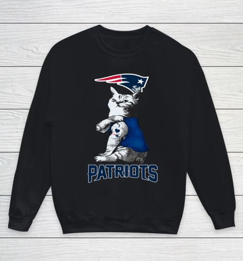 NFL Football My Cat Loves New England Patriots Youth Sweatshirt