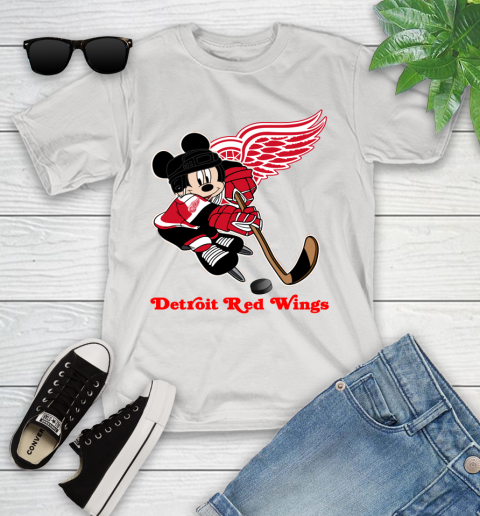 NHL Detroit Red Wings Mickey Mouse Disney Hockey T Shirt Youth T-Shirt