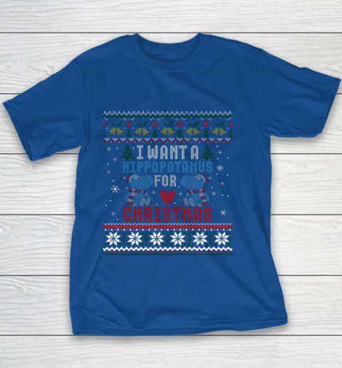 I Want A Hippopotamus For Christmas Ugly Xmas Youth T-Shirt 6