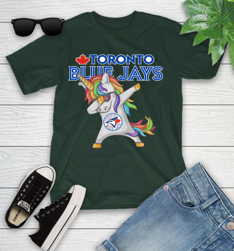 Toronto Blue Jays MLB Baseball Funny Unicorn Dabbing Sports Youth T-Shirt 5