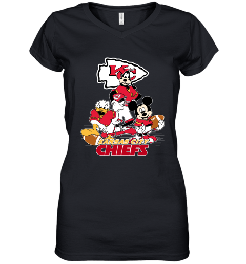 NFL Kansas City Chiefs Mickey Mouse Donald Duck Goofy Football Shirt Youth  T-Shirt