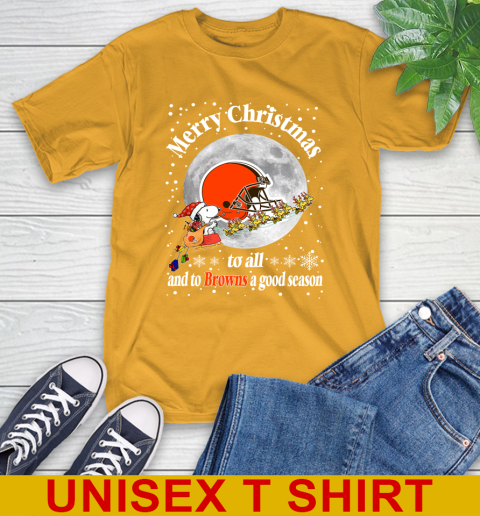 Cleveland Browns Merry Christmas To All And To Browns A Good Season NFL Football Sports T-Shirt 2