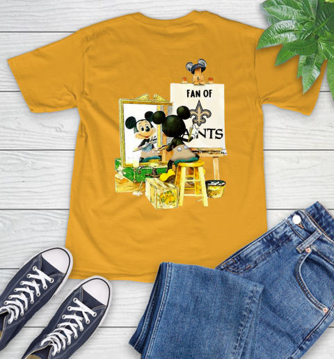 NFL Football New Orleans Saints Mickey Drawing Shirt 2