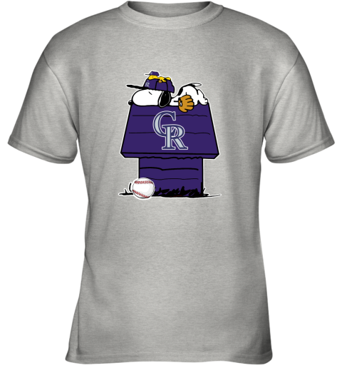 Colorado Rockies Snoopy And Woodstock Resting Together MLB Youth T-Shirt