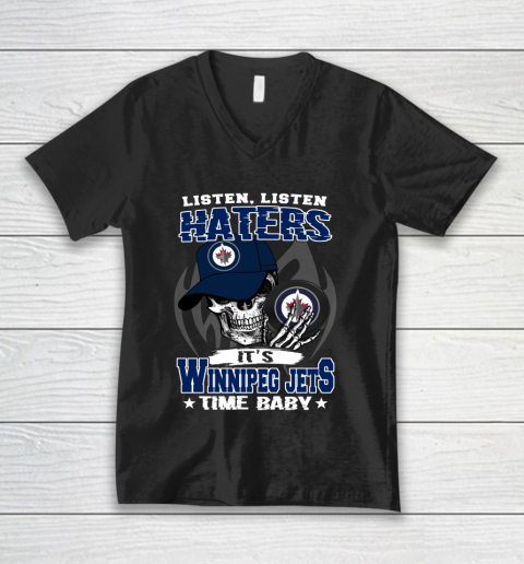 Listen Haters It is JETS Time Baby NHL V-Neck T-Shirt