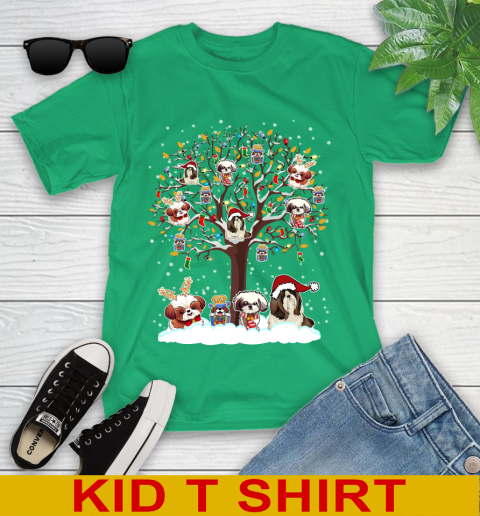 Shih Tzu dog pet lover light christmas tree shirt 244