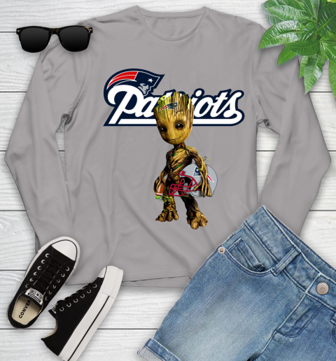 New England Patriots NFL Football Groot Marvel Guardians Of The Galaxy Youth Long Sleeve 5