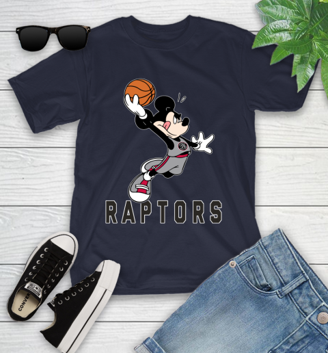 NBA Basketball Toronto Raptors Cheerful Mickey Mouse Shirt Youth T-Shirt 3