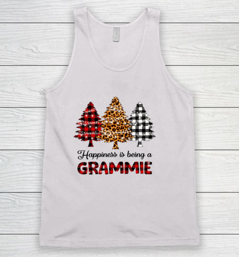 Happiness is being a Grammie Leopard plaid Christmas tree Tank Top