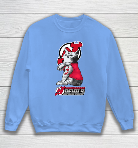 NHL My Cat Loves New Jersey Devils Hockey Sweatshirt 8