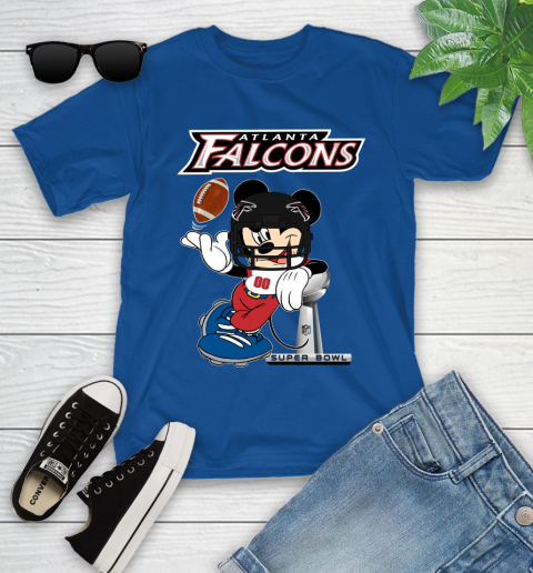 NFL Atlanta Falcons Mickey Mouse Disney Super Bowl Football T Shirt Youth T-Shirt 9