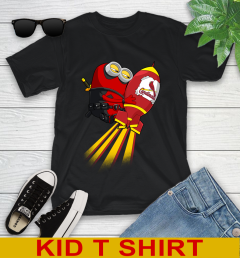 MLB Baseball St.Louis Cardinals Deadpool Minion Marvel Shirt Youth T-Shirt