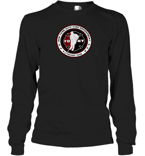 Spittin' Chiclets Fdny Hockey New York City Fire Department Hockey Team Long Sleeve T