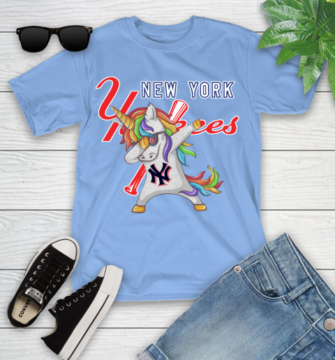 New York Yankees MLB Baseball Funny Unicorn Dabbing Sports Youth T-Shirt 11
