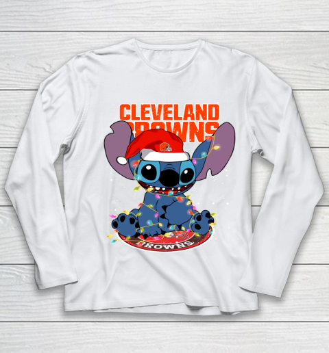 Cleveland Browns NFL Football noel stitch Christmas Youth Long Sleeve
