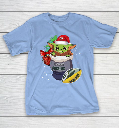 Green Bay Packers Christmas Baby Yoda Star Wars Funny Happy NFL T-Shirt 11
