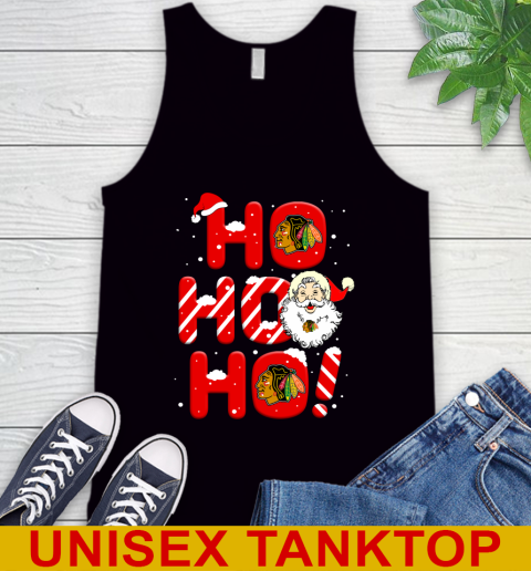 Chicago Blackhawks NHL Hockey Ho Ho Ho Santa Claus Merry Christmas Shirt Tank Top