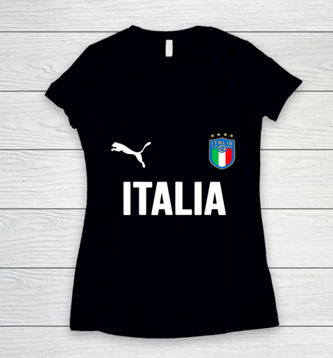 Italy Jersey Soccer 2020 2021 Football Italian Italia Women's V-Neck T-Shirt