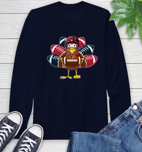 Houston Texans Turkey Thanksgiving Day Long Sleeve T-Shirt 4