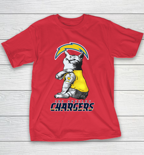 NFL Football My Cat Loves Los Angeles Chargers Youth T-Shirt 7
