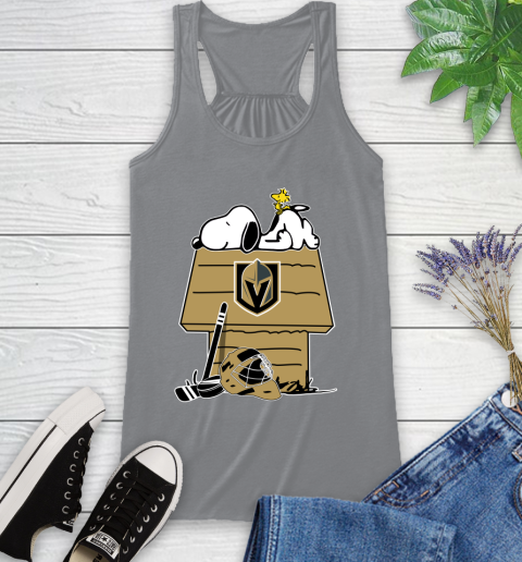 Vegas Golden Knights NHL Hockey Snoopy Woodstock The Peanuts Movie Racerback Tank 5