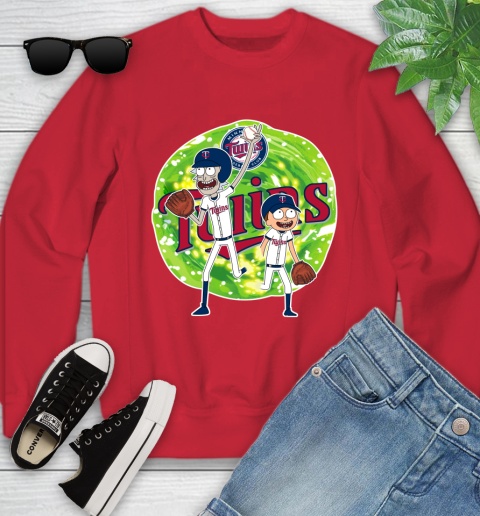 MLB Minnesota Twins Rick And Morty Baseball Sports Youth Sweatshirt 9
