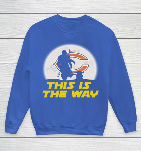Chicago Bears NFL Football Star Wars Yoda And Mandalorian This Is The Way Youth Sweatshirt 6