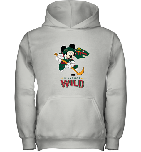 NHL Hockey Mickey Mouse Team Minnesota Wild Youth Hoodie