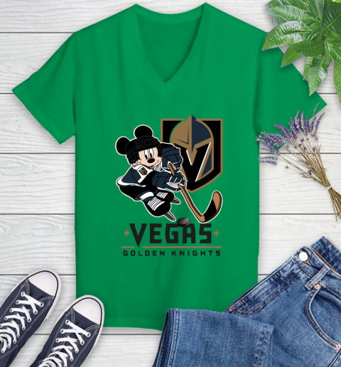 NHL Vegas Golden Knights Mickey Mouse Disney Hockey T Shirt Women's V-Neck T-Shirt 5