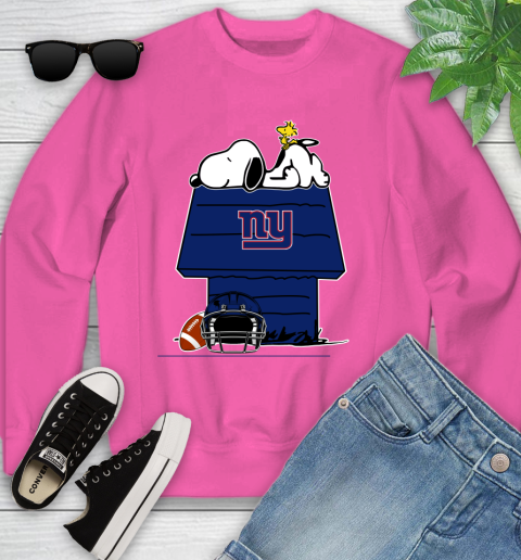 New York Giants NFL Football Snoopy Woodstock The Peanuts Movie Youth Sweatshirt 7