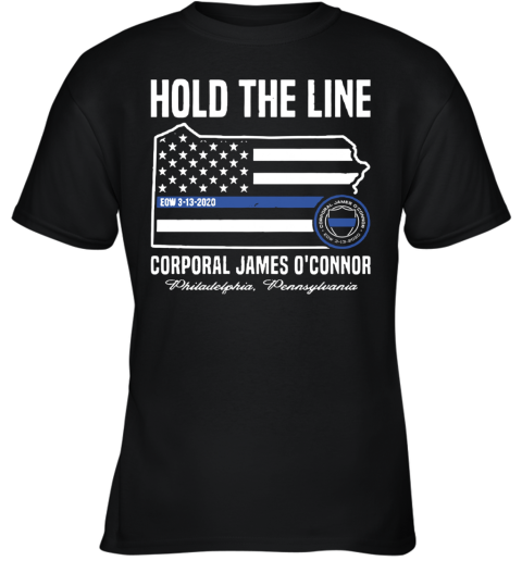 America Flag Hold The Line Corporal James O'connor Youth T-Shirt