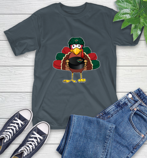 Minnesota Wild Turkey Thanksgiving Day T-Shirt 9