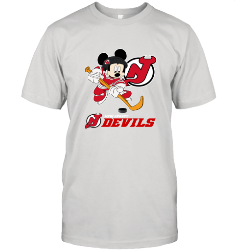 NHL Hockey Mickey Mouse Team New Jersey Devils Unisex Jersey Tee
