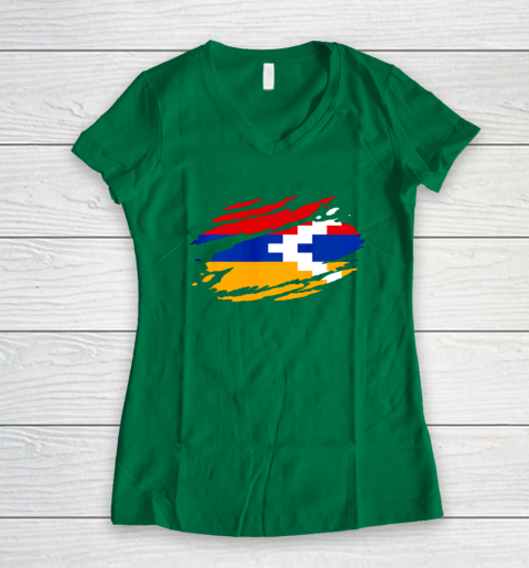 Artsakh Flag Proud Artsakh Support Artsakh Strong Armenia Women's V-Neck T-Shirt 3