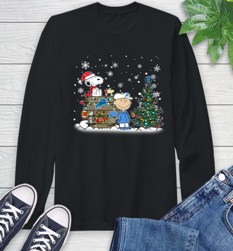NFL Detroit Lions Snoopy Charlie Brown Christmas Football Super Bowl Sports Long Sleeve T-Shirt