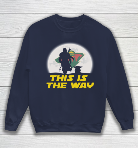 Minnesota Wild NHL Ice Hockey Star Wars Yoda And Mandalorian This Is The Way Sweatshirt 2