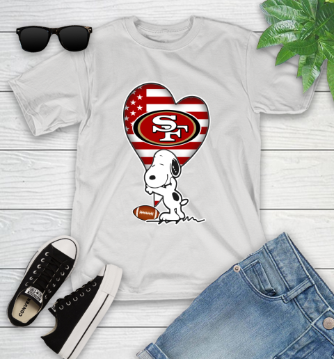 San Francisco 49ers NFL Football The Peanuts Movie Adorable Snoopy Youth T-Shirt