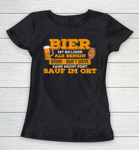 Beer Lover Funny Shirt Beer Cheaper Than Gasoline Drinking Alcohol Drinking Party Women's T-Shirt