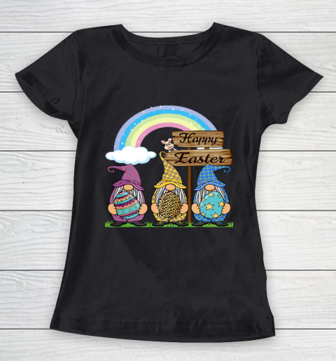 Gnome Easter Shirt Women Leopard Print Easter Egg Teen Girls Women's T-Shirt
