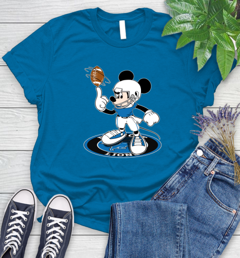 NFL Football Detroit Lions Cheerful Mickey Disney Shirt Women's T-Shirt 8