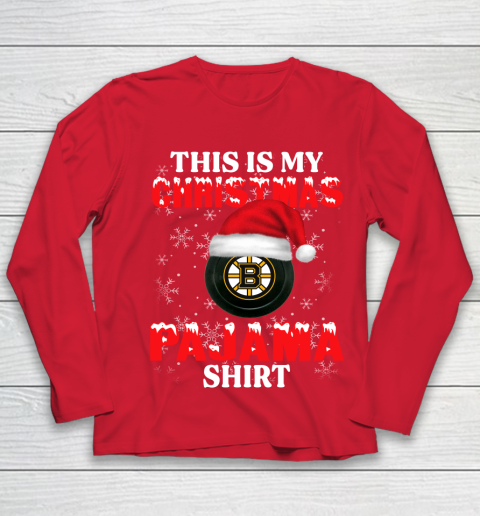 Boston Bruins This Is My Christmas Pajama Shirt NHL Youth Long Sleeve 8