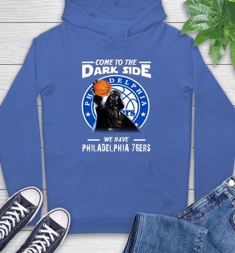 NBA Come To The Dark Side We Have Philadelphia 76ers Star Wars Darth Vader Basketball Hoodie 9