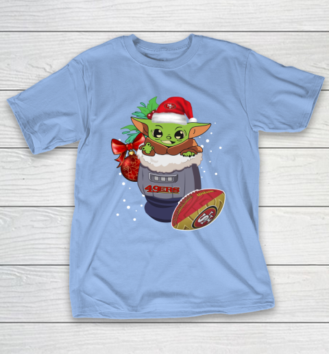 San Francisco 49ers Christmas Baby Yoda Star Wars Funny Happy NFL T-Shirt 11