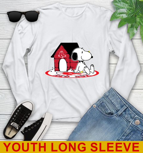 MLB Baseball Boston Red Sox Snoopy The Peanuts Movie Shirt Youth Long Sleeve