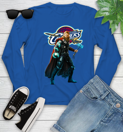 NBA Thor Avengers Endgame Basketball Cleveland Cavaliers Youth Long Sleeve 9