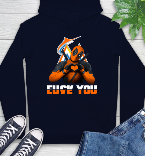 MLB Miami Marlins Deadpool Love You Fuck You Baseball Sports Hoodie 3