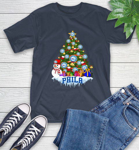 Philadelphia 76ers Merry Christmas NBA Basketball Sports T-Shirt 4